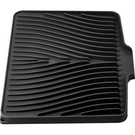 Tapis égouttoir en silicone pour plan de travail, tapis d'égouttage antidérapant avec système de drainage intégré (1/5)