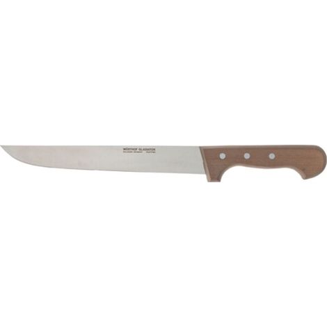 Coltello industriale L.385mm totale lama L.250mm spessore dorso 2.5mm manico in legno (1/2)
