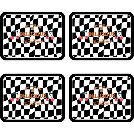 4 dessous de plat PVC isolants, 30x40 cm, résistants à la chaleur et imperméables, pour tables en bois, verre ou marbre (1/5)