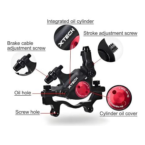 Hydraulic Disc Brake Calipers for Bike, HB-100 MTB Disc Brakes Front/Rear Caliper Double Piston Brakes for Mountain, Folding and Road Bikes (1/4)