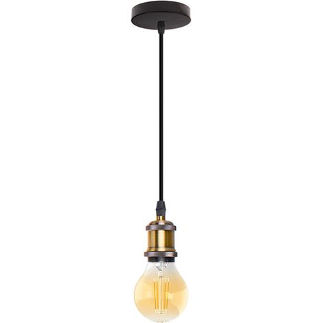 Lampe Suspendue Nostalgie Lustre D'Intérieur Rétro Lampe Suspendue Antique E27 Vintage Plafonnier Simple Bronze