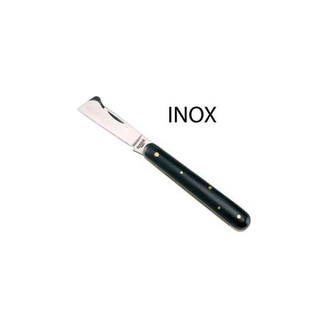 COLTELLO DA INNESTO IN ACCIAIO INOX CON MANICO FINTO CORNO  cm.17  32005    AUSONIA