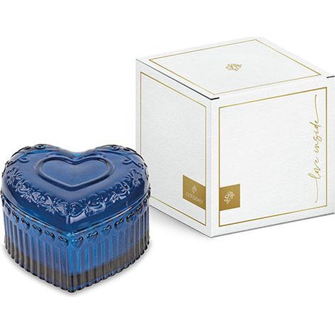 Cupido&Co. Candela Cuore Vetro Blu Profumata con Scatola