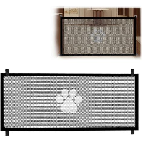 Barrière de sécurité pliable pour chiens dans les escaliers, filet de protection pour chiens à usage intérieur (180 x 78 cm) (1/5)
