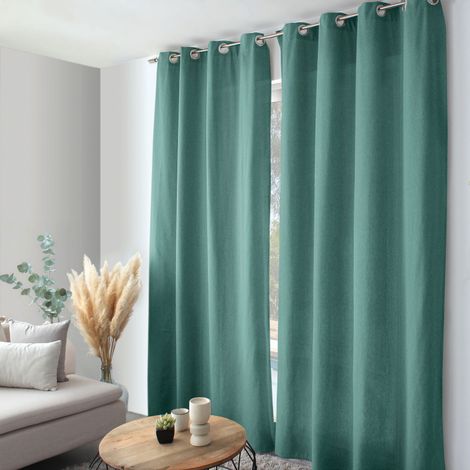 Rideau “Cambria” – 140 x 240 cm – Coton recyclé - 140x240cm - Vert jade