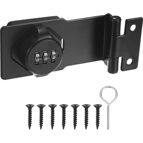 Serrure à Combinaison Sans Clé, 3.5" Serrure à Loquet Mécanique à Bouton Tournant en Alliage de Zinc avec Mot de Passe, Loquet à 90 Degrés pour Cabinet/Armoire/Garage [Blanc]