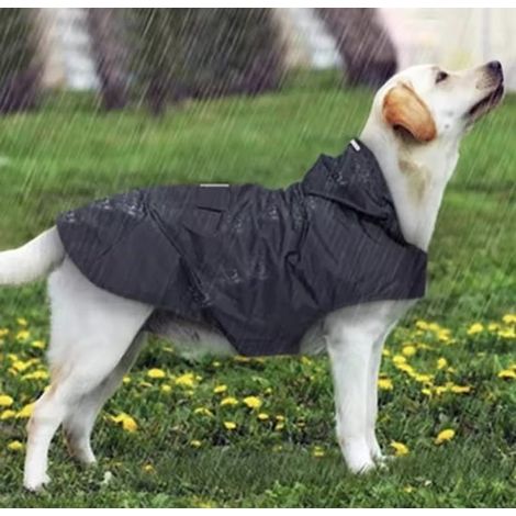 Impermeabile per cani taglia XXL, nero, sottile, giacca impermeabile, abbigliamento per cani, cappotto per cani (1/5)