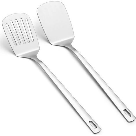Juego de espátulas de acero inoxidable，espátula de cocina para sartenes antiadherentes，apta para lavavajillas (1/5)