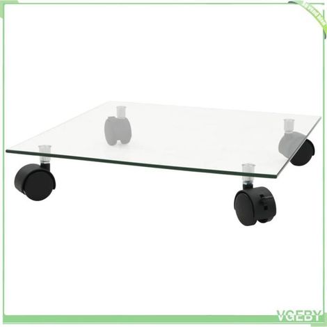 Porte-plantes roulants - FAFEICY - 245690 - Verre trempé 35x35 cm - 4 roulettes 360° - 2 freins (lot de 2) (1/4)