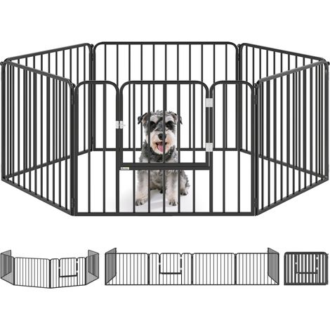 Enclos modulable 6 panneaux pour chien, acier, usage intérieur/extérieur, 164x83x60 cm, noir