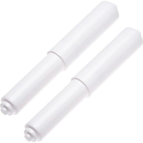 Lot de 2 tiges de rechange pour rouleau à ressort pour porte-papier toilette blanc (1/2)
