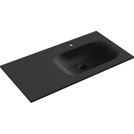 Mexen Vela lavabo empotrado en encimera derecha 91 x 46,5 cm, negro mate - 25239071P (1/3)