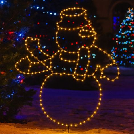 Décoration de Noël lumineuse bonhomme de neige micro LED 45 cm (1/4)