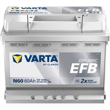 Batterie 12V 60Ah 640A N60 VARTA Dynamic EFB VARTA 560500064 (1/5)