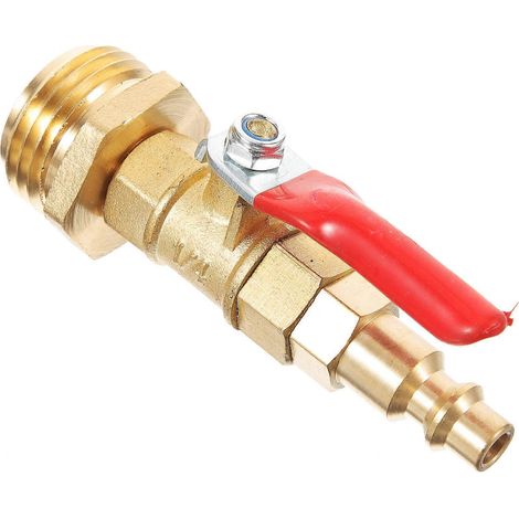 Adaptateur de purge en laiton à raccord rapide pour tuyau d'arrosage (lot de 5) (1/5)