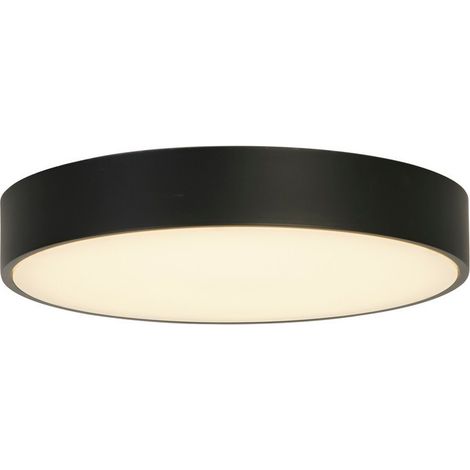 Searchlight Palma Plafonnier LED en polycarbonate noir avec diffuseur blanc (1/3)