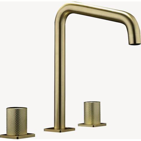 Robinet mélangeur de lavabo design sur plage - Doré brossé