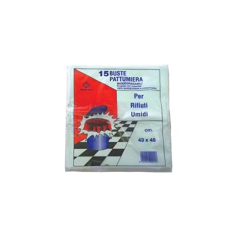 SACCO PATTUMIERA BIODEGRADABILE PER RIFIUTI UMIDI PZ.15- - cm.43x48 gr.175 - 40 confezione CP