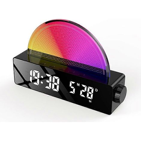 Réveil simulateur d'aube, double alarme avec fonction snooze, lampe de chevet avec coucher de soleil, minuterie de lever du jour, 2 réveils et veilleuse (1/5)