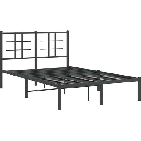 Estructura cama sin colchón con cabecero metal negro 120x200 cm vidaXL (1/5)
