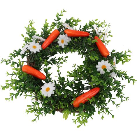 Couronne Artificielle Plante Carotte Feuillage Fleur Vert Printemps Été pour Déco Murale Fête (1/5)