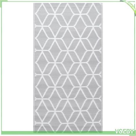 Tapis d'extérieur - FAFEICY - ARAKIL - Gris - 80x150 cm - jacquard double couche (1/5)