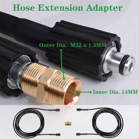 Tuyau Haute Pression 10m M22x14mm, Anti-Torsion, Compatible Karcher HD/Kranzle, Adaptateur Laiton (1/5)