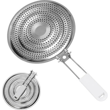 Diffuseur de Chaleur Double en Acier Inoxydable pour Réducteur de Flamme pour Plaque à Mijoter, Anneau Diffuseur de Chaleur avec Poignée, Plaque Réchauffe-Plats pour Cuisinière à Ga (1/5)