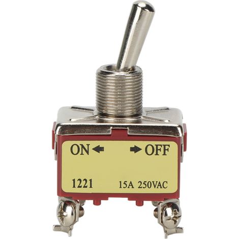 Interrupteur à bascule 4 broches 2 vitesses, lot de 20, auto-bloquant à vis, AC 250V 15A, E-TEN 1221, interrupteur à levier pour usage intensif. (1/5)
