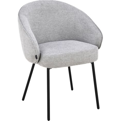 Silla tapizada Otilo, tela, gris