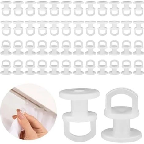 Filiyano-Crochet coulissant pour rideau, enrouleur de rideau, anneaux de rideaux pour fenêtres, portes et rideaux de douche, crochet pour tringle à (1/5)