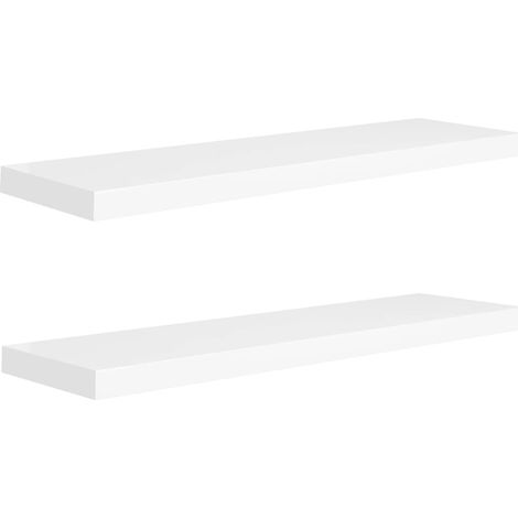 vidaXL Scaffali a Parete 2 pz Bianchi 90x23,5x3,8 cm in MDF