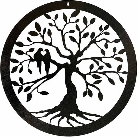Tree of Life Wall Art - Small - Steel - W29.5 x H29.5 cm - Bare Metal/Ready to Rust