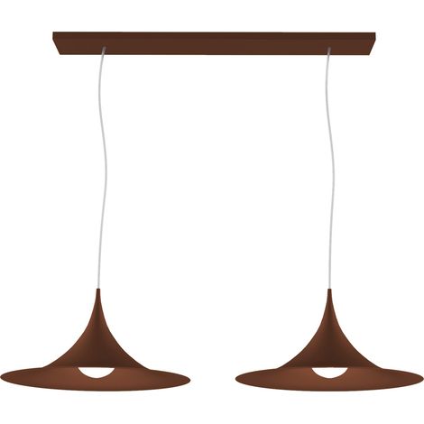 LUMICOM LOUIE BINARIO Sospensione, 2X E27, max 42W, metallo, corten, D.33cm x L.70cm (1/4)