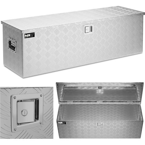 Abschließbarer Werkzeugtransportkoffer aus Aluminium, 150 l, 124 x 38,5 x 38,5 cm