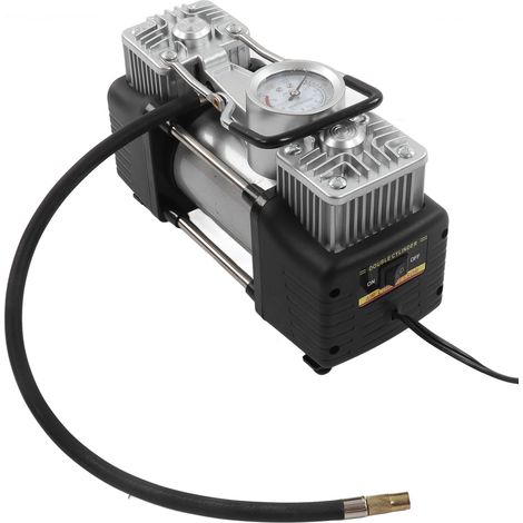 Gonfleur de pneus portable 150PSI, compresseur d'air 180W double cylindre pour voiture, pompe 12V DC, gonflage auto rapide et précis. (1/5)