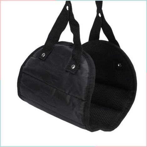 Hamac Repose-Pieds - Maille Respirante Nylon - Pour Avion Train Bureau Maison - Réglable 50-110 Cm - Noir ×1 (1/5)