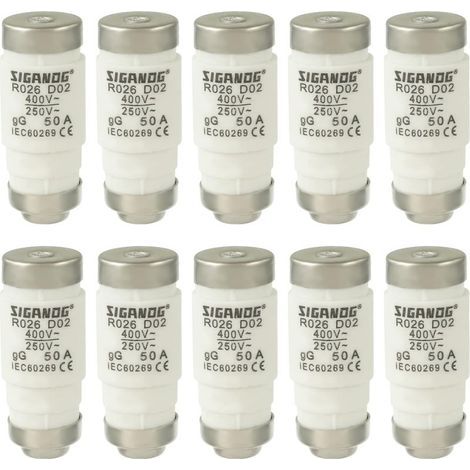 Fusible Neozed, D02 50A gL/gG 400VAC, insert de fusible de (Lot de 10) (1/5)