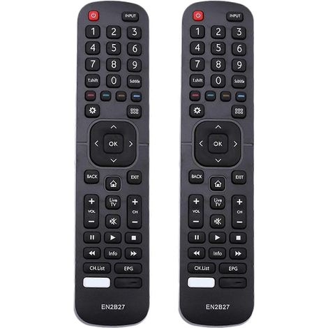 2x EN2B27 Fernbedienung für Hisense LCD-Fernseher 32K3110W 40K3110PW 50K3110PW Schwarz (Englische Version) (1/5)