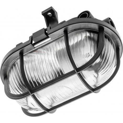 Luminaria de canal Sanguesa KAY E27 IP44 de 40 W, rejilla negra - V-KAY060-10 (1/2)