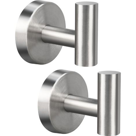 Confezione da 2 ganci per asciugamani, ganci da parete in acciaio inox SUS 304 per impieghi gravosi per il bagno, gancio per accappatoio a parete (1/5)