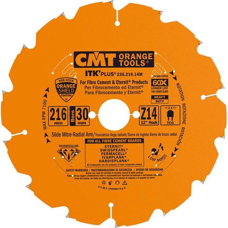 236.216.14M SIERRA CIRCULAR EN DIAMANTE PARA MAT. ABRASIVOS 216X2.4X30 Z14 TCG