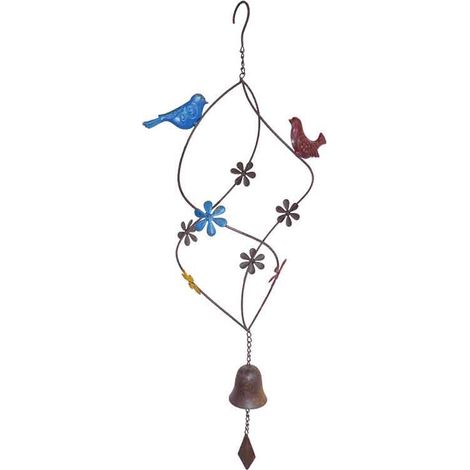 Cloche oiseaux colorés 29x23x74cm (1/3)