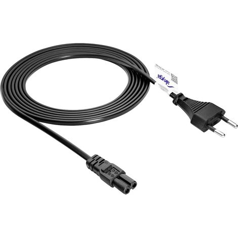 Akyga Strom Anschlusskabel [1x Euro-Stecker - 1x Kleingeräte-Buchse C7] 3 m Schwarz