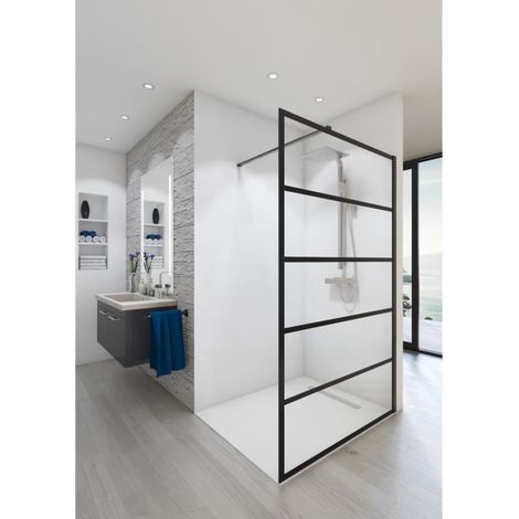 Saint-Gobain BALEARES ATELIER N°2 paroi de douche noire 140x198 cm (1/3)