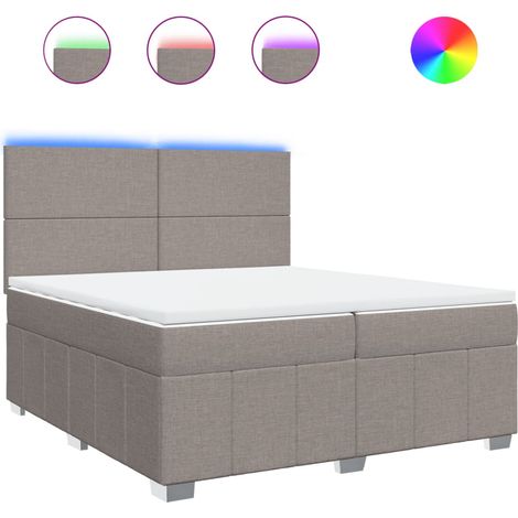Maison Exclusive - Giroletto a Molle con Materasso Tortora 200x200 cm in Tessuto (1/5)