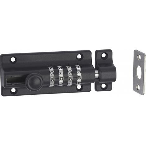Thirard – Targette à combinaison 4 chiffres – Corps en zinc moulé – Pêne rond en acier – Dimensions 120 x 48 mm – Gâche fournie (1/4)
