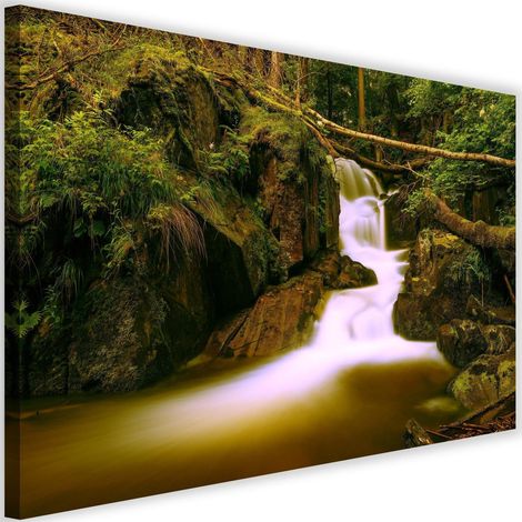 Tableau décoratif ruisseau de montagne forêt 60x40 (1/5)