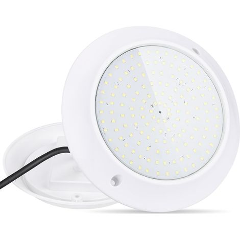 Projecteur de piscine LED PAR56, éclairage de piscine à résine 18 W 6000 K, éclairage LED subaquatique ultra-plat IP68 en polycarbonate, lampe de piscine AC/DC 12 V [Classe énergétique F]