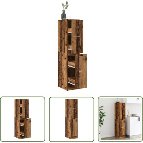 vidaXL Apothekerschrank Altholz-Optik 30x41x144,5 cm Holzwerkstoff (1/5)